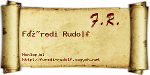 Füredi Rudolf névjegykártya