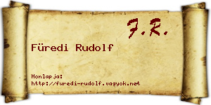 Füredi Rudolf névjegykártya